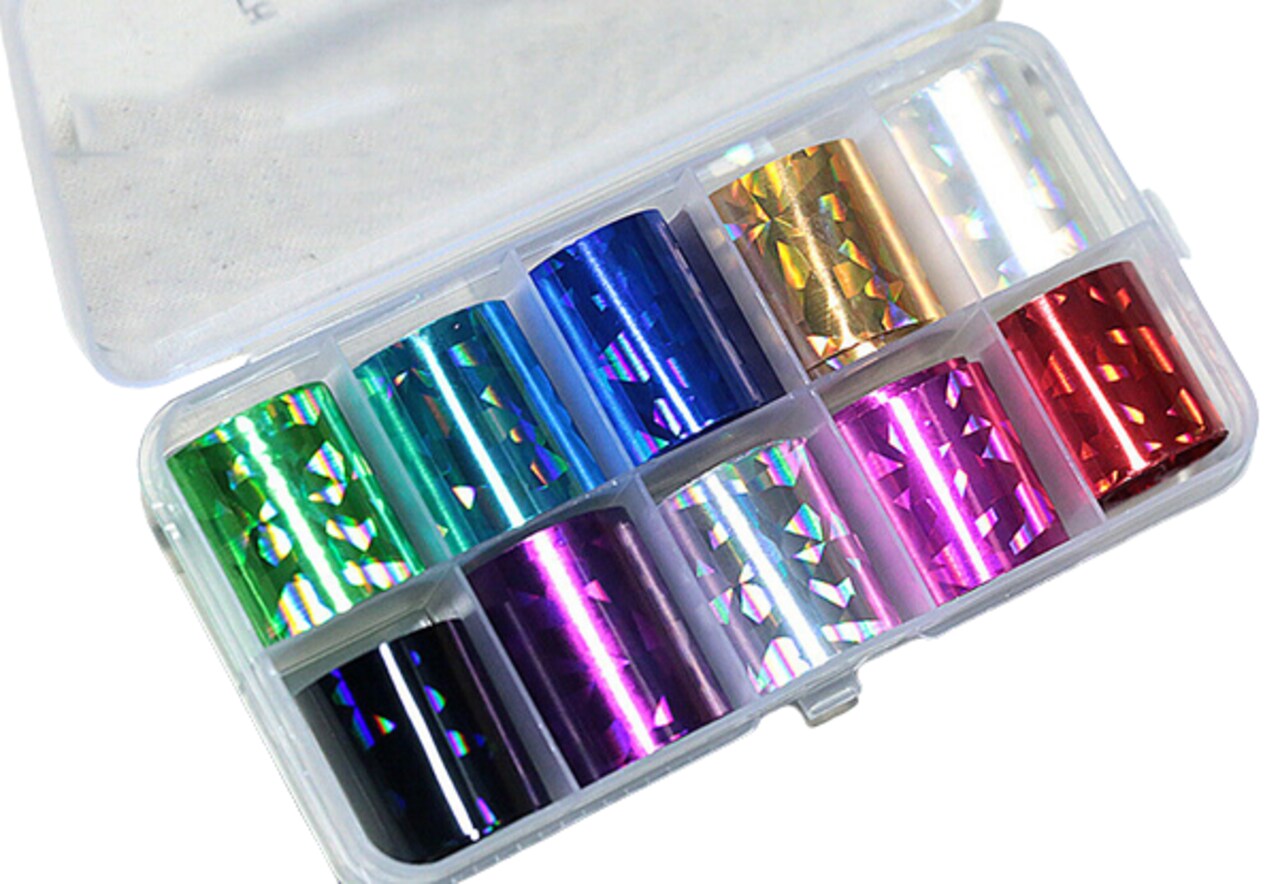 Kitcheniva Holographic Nail Foils DIY Art Transfer Stickers Set of 10